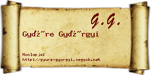 Gyüre Györgyi névjegykártya