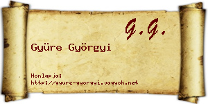 Gyüre Györgyi névjegykártya